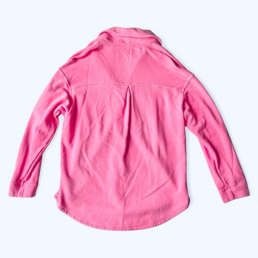 NWT Anthropologie Sundry Oversized Fleece Shirt size M in Hot Pink - Picture 5 of 8